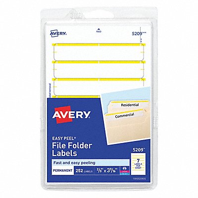 AVERY 5209 Label File Folder Yellow PK252