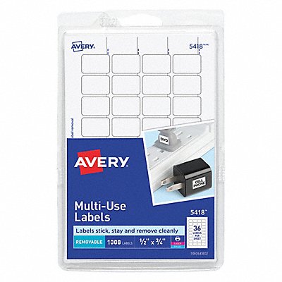 AVERY 5418 Label 0.5 X0.75 White PK1008