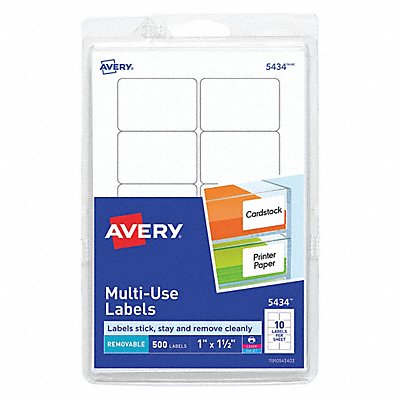 AVERY 5434 Label 1 X1.5 White PK500