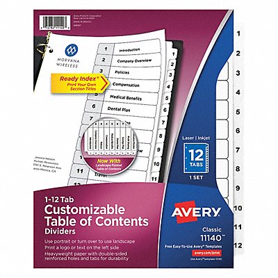 AVERY 11140 Index Binder Letter White PK12