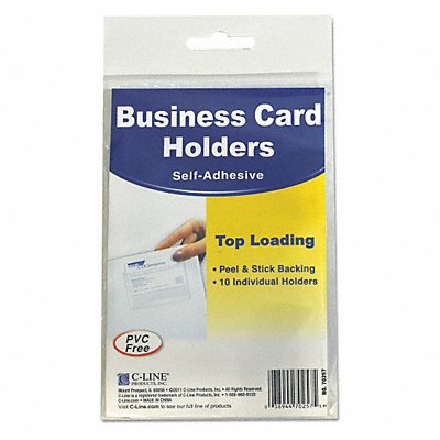 C-LINE 70257 AdhesiveBusinessCardHolders Topload PK10