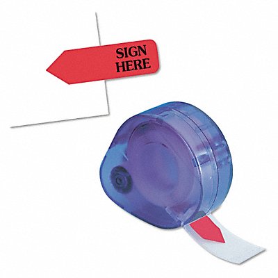 REDI-TAG 81024 Flag SignHere Dispenser Red PK120