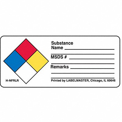 LABELMASTER HNFRLR NFPA Write-On Substance Name Label PK500