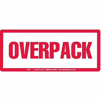 LABELMASTER L370S Overpack Red Label 6 x2-1/2 PK50