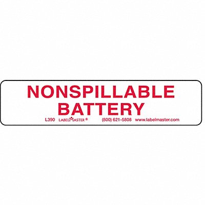LABELMASTER L390 Nonspillable Battery Label PK500