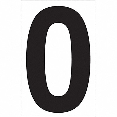 LABELMASTER NUMBER0W White Vinyl 3.5 Numeral 0 DOT PK50