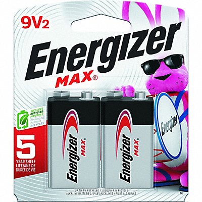 ENERGIZER 522BP2 Battery Alkaline 9V Premium PK2