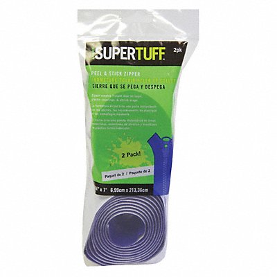 SUPERTUFF 6184 Self-Adhesive Zipper Blue 2-3/4 L PK2