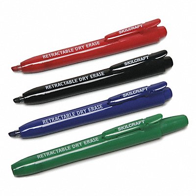 52CE75 ABILITY ONE 7520020000000 Dry Erase Markers Chisel PK4