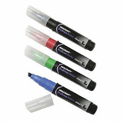 52CE77 ABILITY ONE 7520020000000 Dry Erase Markers Chisel PK4