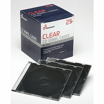 ABILITY ONE 7045020000000 CD/DVD Slim Case Clear Capacity 1 PK25