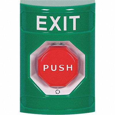 SAFETY TECHNOLOGY INTERNATIONAL SS2109XTEN Exit Push Button Green SPDT 2-7/8 D