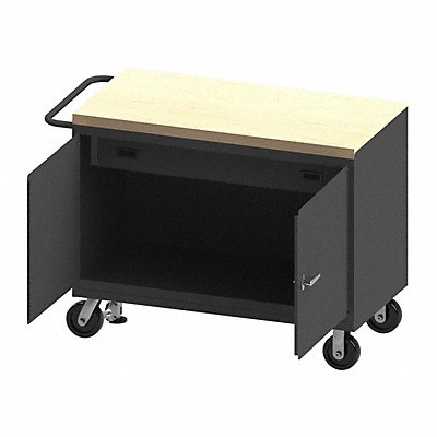 DURHAM MFG 3413MTFL95 Mobile Cabinet Bench Maple 48 W 24 D