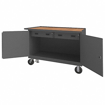 DURHAM MFG 3414THFL95 Mobile Cabinet Bench Hardboard 48 W 24 D