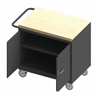 DURHAM MFG 3113MT95 Mobile Cabinet Bench Maple 36 W 24 D