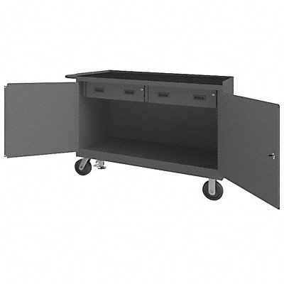 DURHAM MFG 3414RMFL95 Mobile Cab Bench Rubber Mat 48 W 24 D