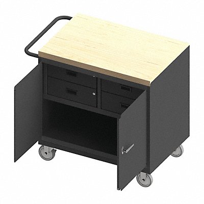 DURHAM MFG 3119MT95 Mobile Cabinet Bench Maple 36 W 24 D