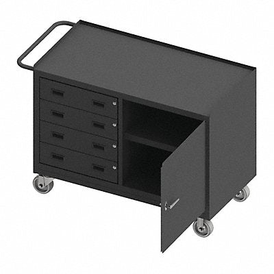 DURHAM MFG 3401NVS5PU95 Mobile Cabinet Bench Steel 48 W 24 D