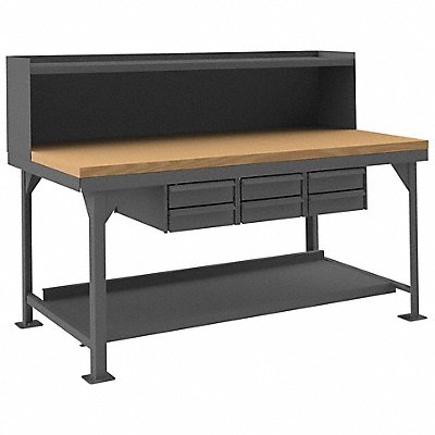 DURHAM MFG HDWBMT3672RS6DR95 Workbench Steel 72-1/8 W 36 D