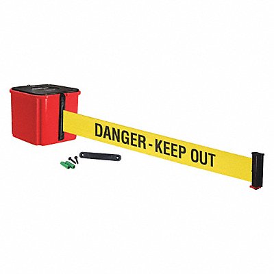 RETRACTA-BELT WM412RD15DKORE Belt Barrier 4 H Yllw/Blk Text Belt