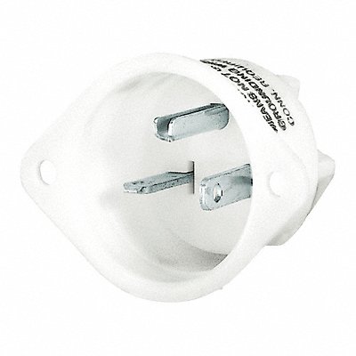 GRAINGER 5378 Flanged Inlet White 20 A Oval 5-20P
