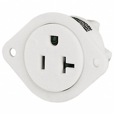 GRAINGER 5379 Flanged Receptacle White 20A 3 Wires