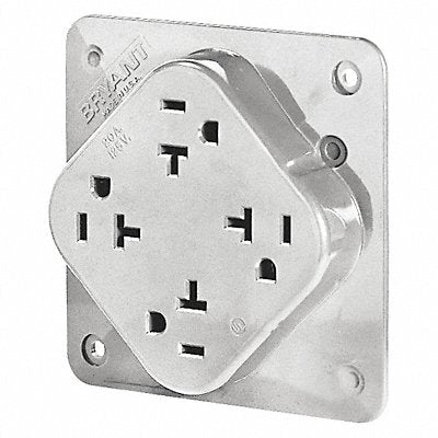 GRAINGER 21254W Receptacle White Quad Outlet 20A 125VAC