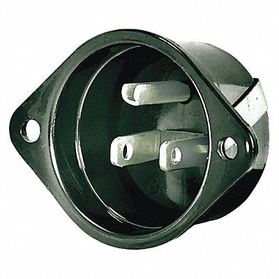 GRAINGER 5278G Flanged Inlet Black 15 A Oval 5-15P