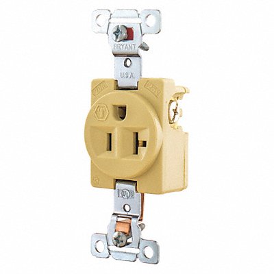 GRAINGER 5361IWR Receptacle Ivory 20A 125VAC Flush Mount