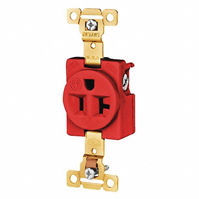 GRAINGER 5361RED Receptacle Red 20A 125VAC Single Outlet