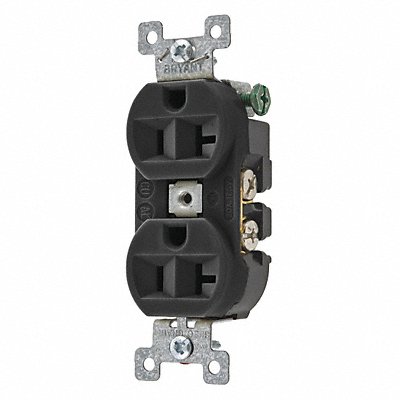 GRAINGER 5362BBLK Receptacle Blk 20A 125VAC Duplex Outlet
