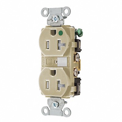 GRAINGER 8300HBITR Receptacle Ivory 125VAC Tamper Resistant