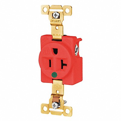 GRAINGER 8310RED Receptacle Red Hospital Grade 125VAC