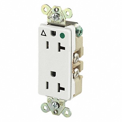 GRAINGER 9300IGW Receptacle White 20A 125VAC Flush Mount