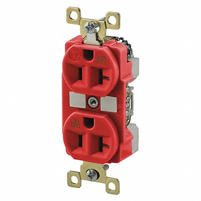 GRAINGER BRY5362REDWR Receptacle Red 20A Weather Resistant