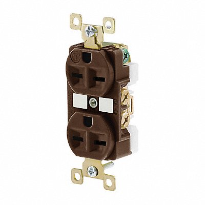 GRAINGER BRY5662 Receptacle Brown 15A 6-15R NEMA Config.
