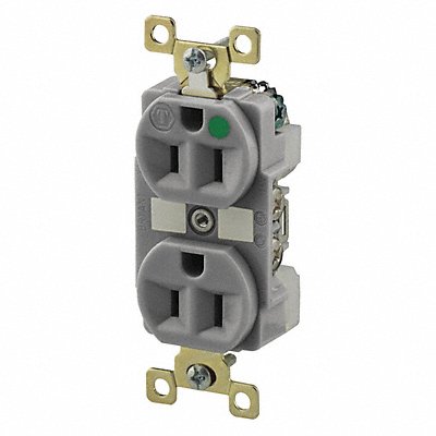 GRAINGER BRY8200GRY Receptacle Grey 15A 5-15R NEMA Config.