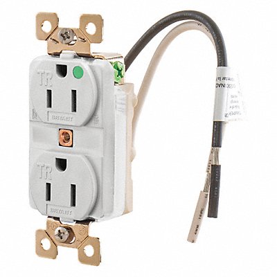 GRAINGER BRY8200WTR Receptacle 15A 5-15R NEMA Config. 125VAC