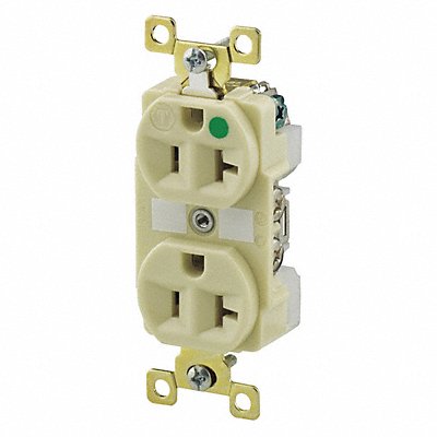 GRAINGER 8300IL Receptacle Ivory 20A 125VAC Illuminated