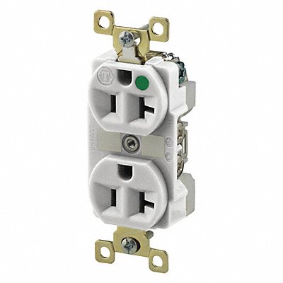 GRAINGER BRY8300W Receptacle White 20A 5-20R NEMA Config.