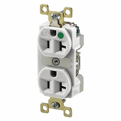 GRAINGER BRY8300WL Receptacle White 20A 125VAC Illuminated