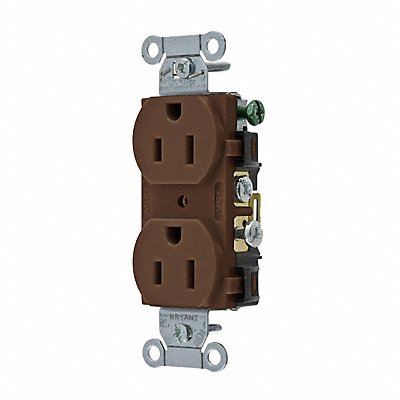 GRAINGER CBRS15 Receptacle Brwn 15A Duplex Outlet 125VAC