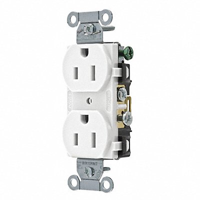 GRAINGER BRYCBR15W Recept White 15 A 2P3W Back Side 1PK