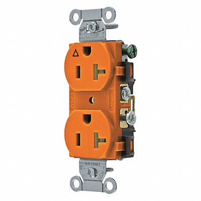 GRAINGER CR20IG Receptacle Orng 20A 3 Wires Side Winning