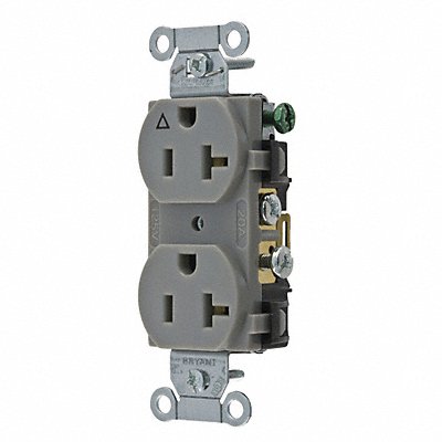 GRAINGER CR20IGRY Receptacle Grey 20A 3 Wires Side Winning