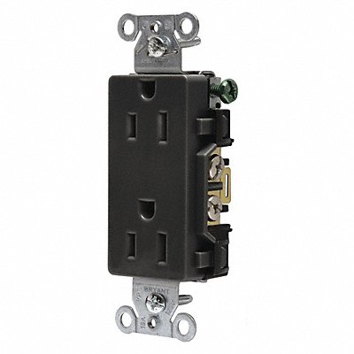 GRAINGER DRS15BLK Receptacle Black 15A Flush Mount 125VAC