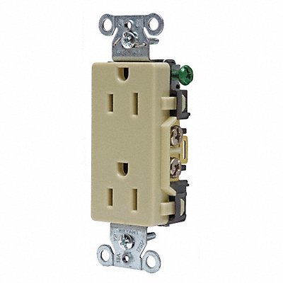 GRAINGER DRS15I Receptacle Ivory 15A Flush Mount 125VAC
