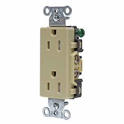 GRAINGER DRS15ITR Receptacle Ivory 15A Tamper Resist Nylon