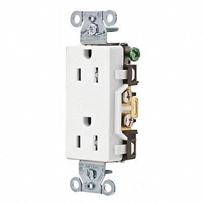 GRAINGER DRS15WTR Receptacle White 15A Tamper Resist Nylon