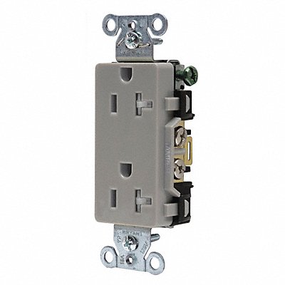 GRAINGER DRS20GRYTR Receptacle Grey 20A Decorator Outlet